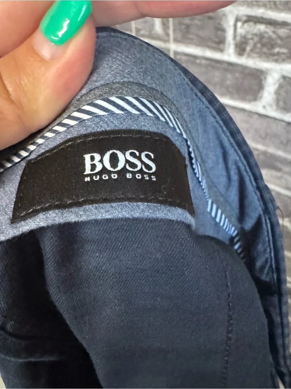 Hugo Boss dress pants Blue plaid checkered print 100% wool